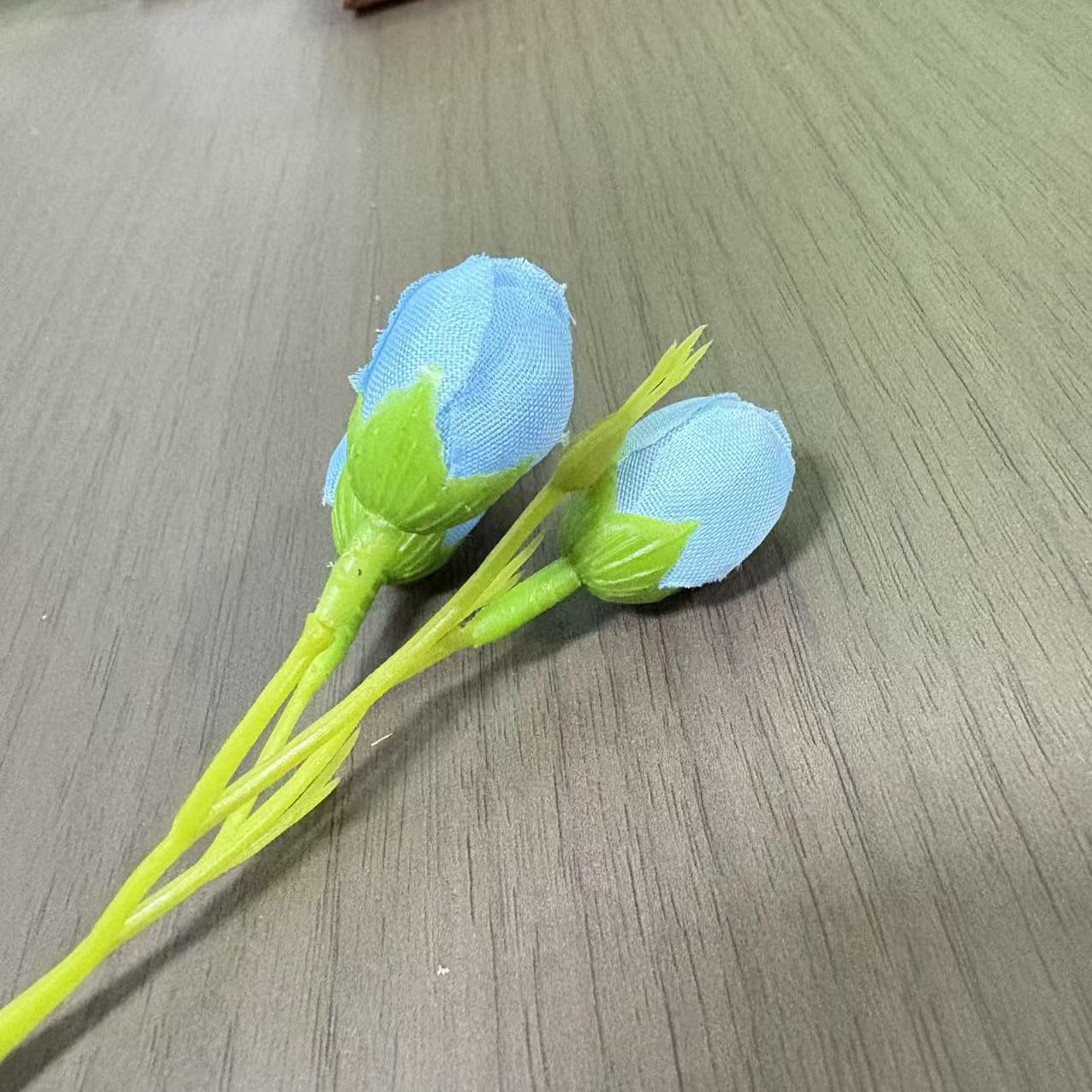 Simulación de rosas 3 brotes de flores hechos a mano accesorios DIY diseño de pared de flores de boda decoración de fotografía pinzas de flores