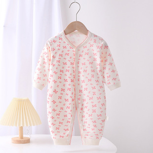 Boneless Cotton Baby Jumpsuit Spring and Autumn Newborn Harbin Clothes Climbing Clothes 0-12 Months Baby Full Moon Age Ceremony
