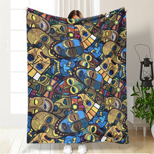 复古波西米亚民族风艺术法兰绒毛毯毯子印花午睡毯办公室盖毯披毯