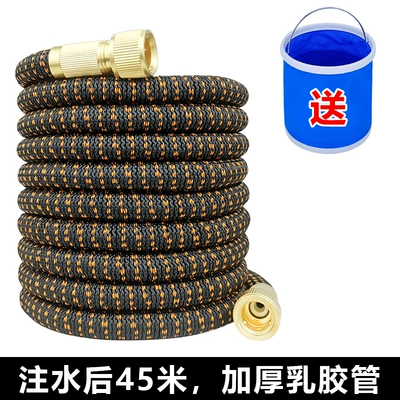 High pressure car wash water gun – plants, washing cars, and preventing bursting and - black-and-orange-after-filling-with-water-45m-thickened-latex-water-hose-no-water-gun-before-filling-with-water-15m