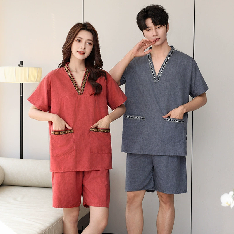Zhu бамбуковый хлопчатобумажный паровой костюм Женская пара сауна большого размера