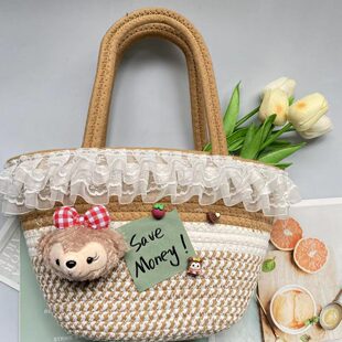 Woven materials set handmade, universal accessory, cute shoulder bag, DIY