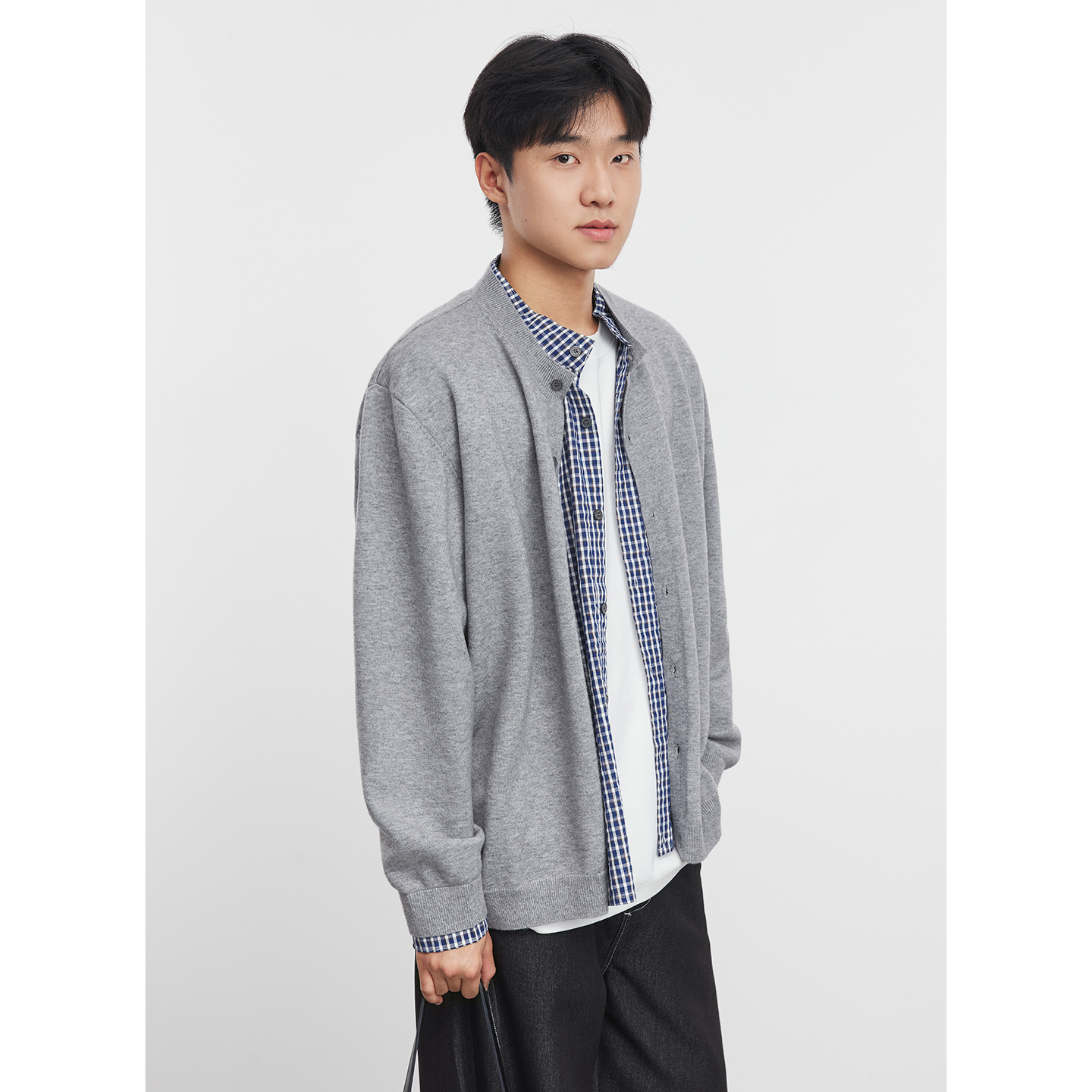 Explosiones transfronterizas de tamaño europeo camisa de punto suéter hombre medio cremallera línea de cuello chaqueta de tendencia de negocios fábrica al por mayor