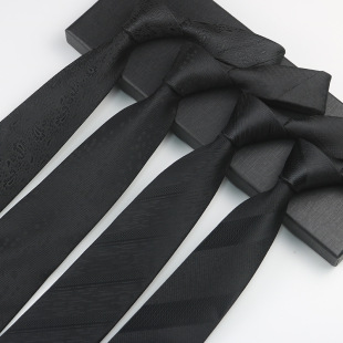 Black Pattern Tie Men's Business Gentleman Shirt Professional Dress High-end Jacquard 8cm Striped Hand Tie Tie