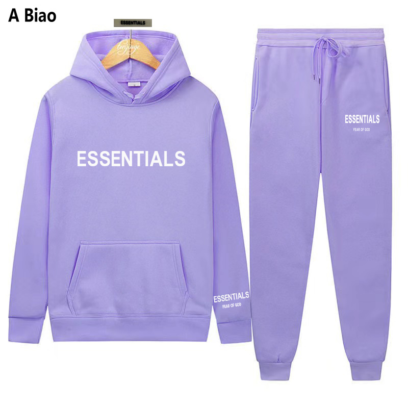 TEMOR DE DIOS doble línea Essentials Zambia moda marca pecho impreso LOGO pareja HOODIE sweater NIEBLA