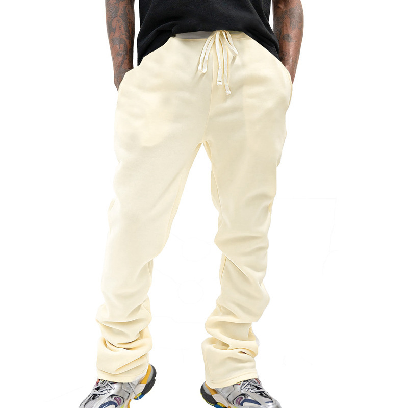 pantaloni casual da uomo 24 Micro pull cord gamba lunga strada americana hip-hop tinta unita_voghion.com