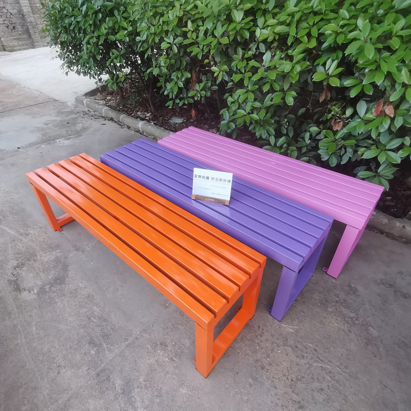 Outdoor Wrought Iron Colorful Bench Park Chair Stadium Bench Locker Room Leisure Removable Bench Bench