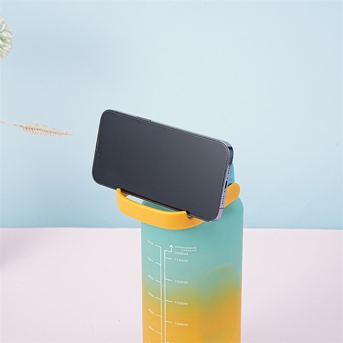 Selected Large Capacity Gradient Color Plastic Cup Three-Piece Set Portable Sports Water Bottle Handle Outdoor Straw Cup Set