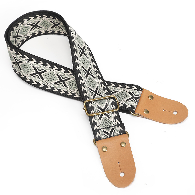 Alabanza PP correa de la guitarra 2023 nuevo S50 jacquard correa de hombro bordado cuero genuino cabeza correa de la guitarra