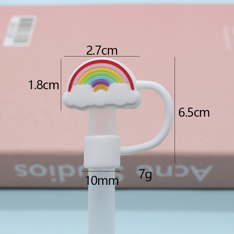 Nueva tapa de pajita de silicona 8-10mm linda muñeca de flores tapa a prueba de polvo se puede reciclar cubierta de pajita transfronteriza