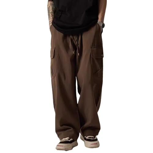 Men's Vintage Japanese Work Pants in Loose Straight Leg Wide Leg Casual Cotton Pants with New Style Trendy Brand Ins American Style