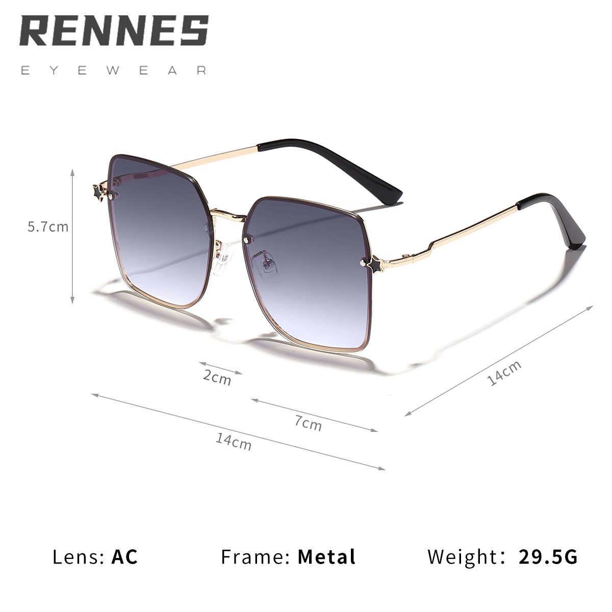 2022 nuevo europeo y americano de moda elegante marco gafas de sol de moda de las mujeres de moda transfronteriza pierna metal calle tiro gafas de sol hombres 30015