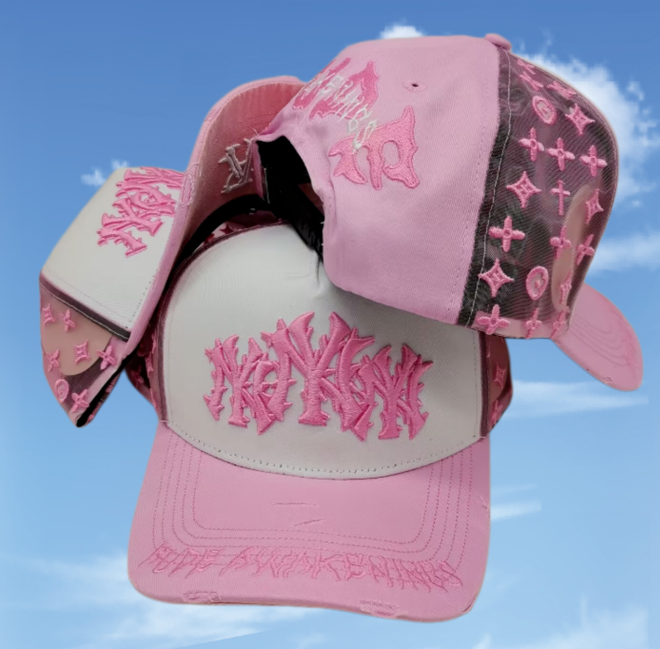 Nuevo Meike Duo Dandy bordado ajustable gorra de boca de pato borde curvo gorra de béisbol con diamantes barba tío