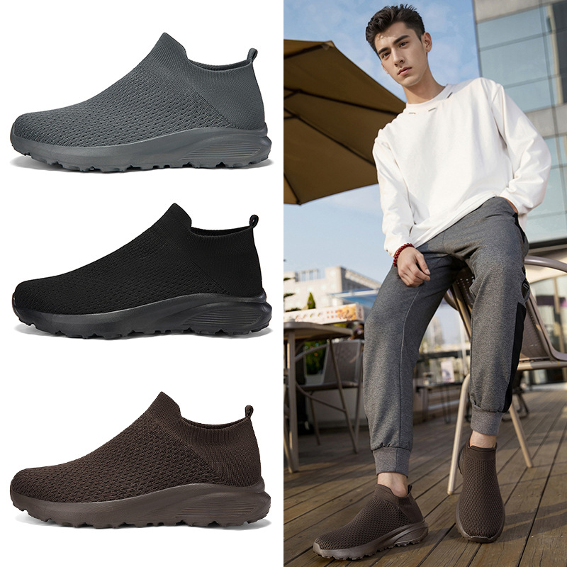 2025 nuevo tamaño transfronterizo zapatos descalzos Zhongbang zapatos de calcetines anchos zapatos deportivos de tela de vuelo para hombres zapatos de malla