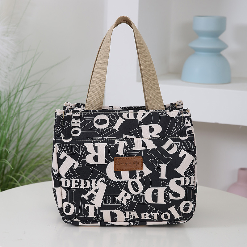 Japanese-Style Large-Capacity Aluminum Foil Insulation Layer Lunch Bag Casual Office Worker Lunch Bag Satchel Lunch Bag Hand-Held Lunch Box Bag