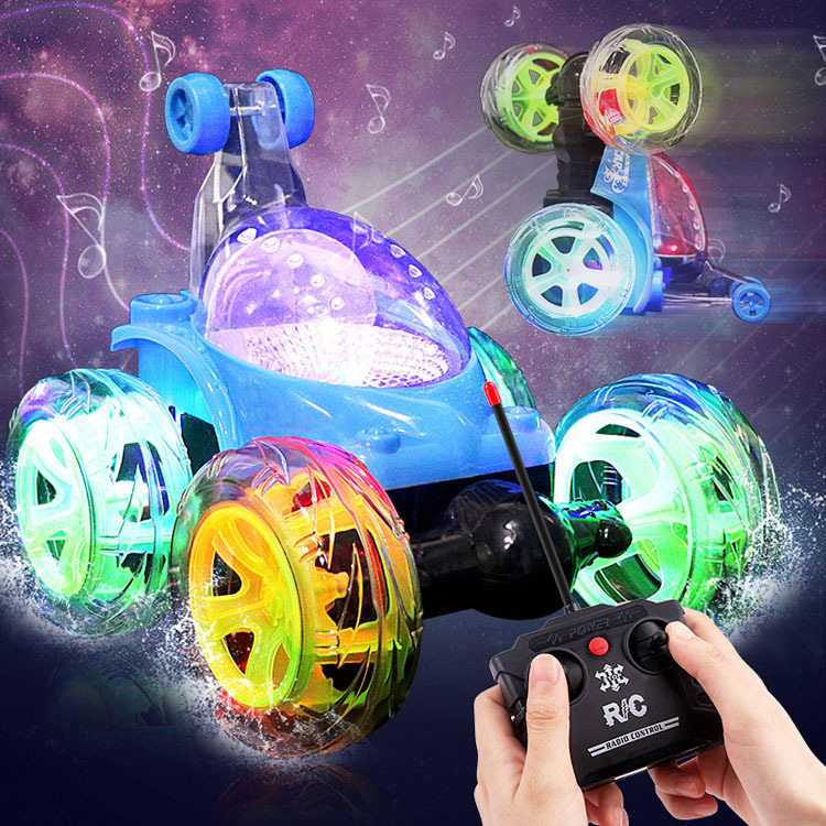 Remote Control Car Dump Truck Stunt Rolling Off-Road Vehicle Car Children Boy Toy Racing Car Rechargeable Light Music