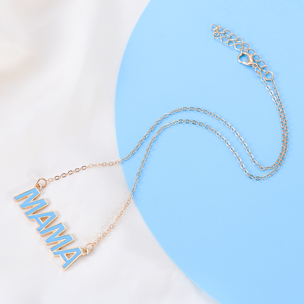 Simple letter MAMA pendant necklace