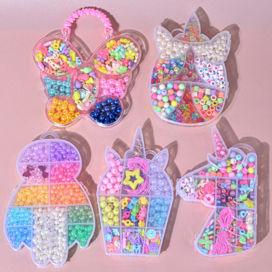 Children's Handmade Beaded Toys Wholesale Girls DIY Bracelet Educational Creative Jewelry Material Necklace Bracelet Beaded