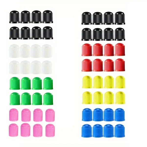 Car and Bicycle Tire Black Plastic Valve Caps, Valve Core Dust Caps, Valve Valve Caps, Universal Style, American Style
