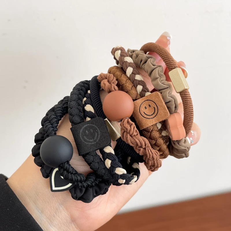 Coletero de goma, simple, de alta elasticidad, duradero, anillo para el cabello para mujer, nuevo estilo 2025, accesorio para el cabello de niña, cubierta de cuero.