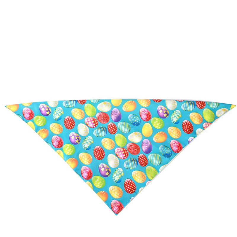 Fábrica transfronteriza Pascua mascota perro triángulo toalla saliva toalla perro bufanda ropa colorido huevo Conejo Pascua