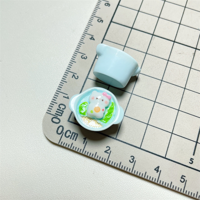 diy奶油胶仿真微缩场景小猫泡面碗可爱 贴片手作自制挂件树脂配件详情2