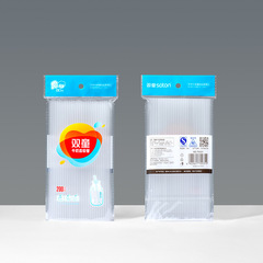 Disposable transparent straight straw plastic cola beverage with flat mouth straw milk small straw 200 pieces diameter 3mm