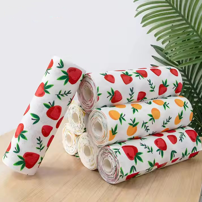 Microfiber Towel Roll Reusable Printed Towel Microfiber Cleaning Towel Tearable Dishwashing Cloth