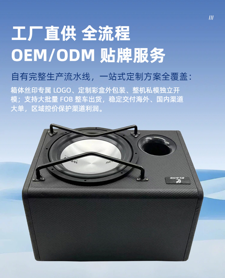 Source Factory Car Wooden Box Active Subwoofer 10inch High-Power Trunk-Mounted Car Audio Modification Wholesale