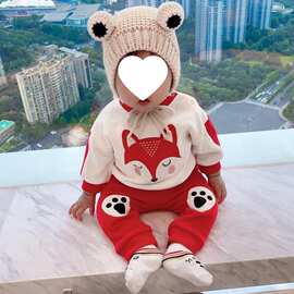 婴幼儿春装衣服卡通卫衣长裤套装童装男童女宝宝洋气两件套小童无