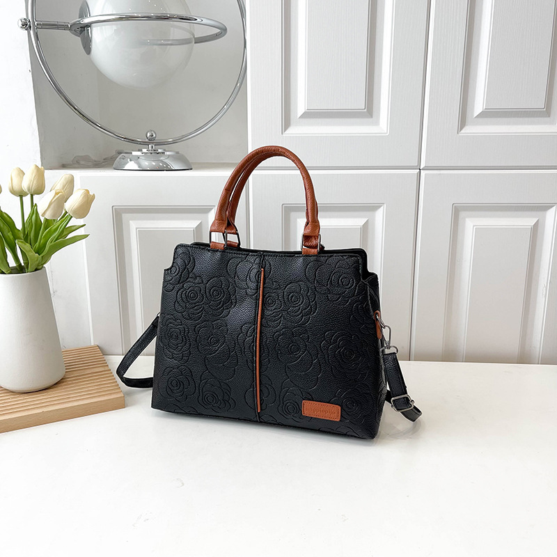 2024 new cross-border handbag, a large-capacity single-shoulder cross-border bestseller with soft leather embossed single-shoulder for women undefined