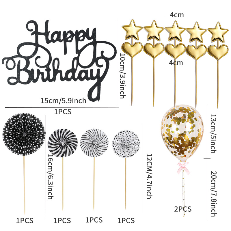 Birthday Cute Letter Star Paper Indoor Party Cake Decorating Supplies display picture 2