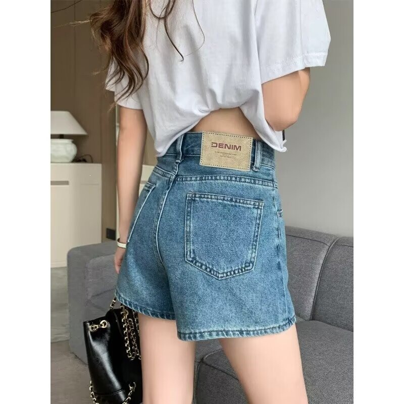 Women's Denim Shorts, Summer Thin Style, 2026 New High-Waisted A-Line, Slimming, Popular Wide-Leg Hot Pants Women's Denim Shorts, Summer Thin Style, 2026 New High-Waisted A-Line, Slimming, Popular Wide-Leg Hot Pants
