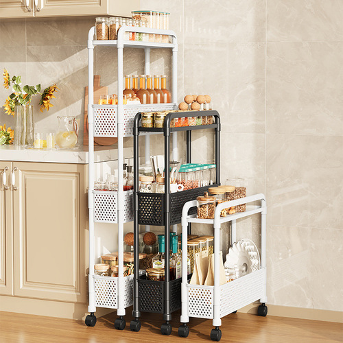 Interlayer household snack floor-standing multi-tier living room storage rack bathroom storage rack mobile kitchen fruit vegetable storage rack