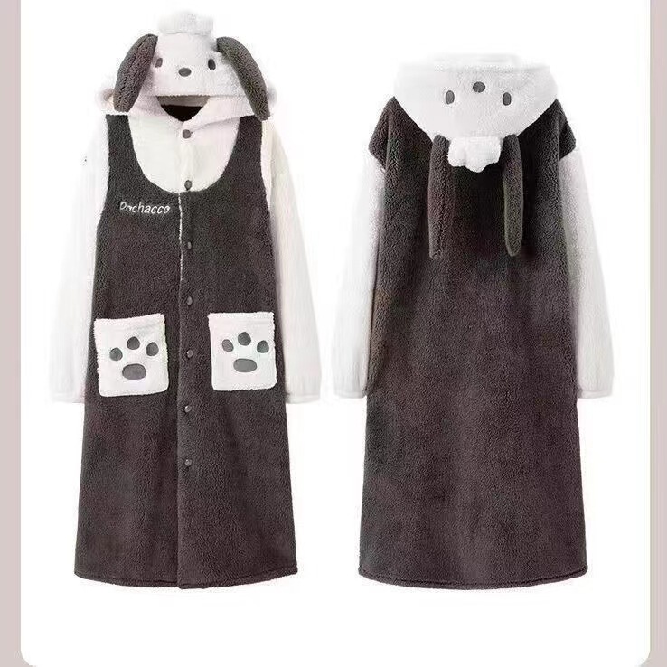 秋冬のベルベットの暖かいサンゴのベルベットのパチャ犬の寝衣の家の服の美楽ティのモンスターのパジャマは代行できます。|undefined