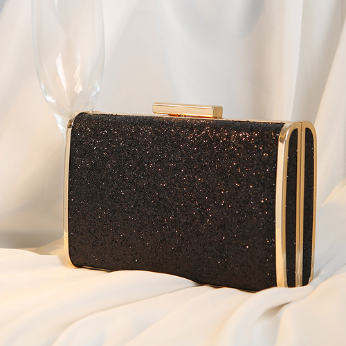 Cross-border  new style dinner bag fashion shiny chain crossbody small square bag banquet dress bridesmaid clutch bag for women