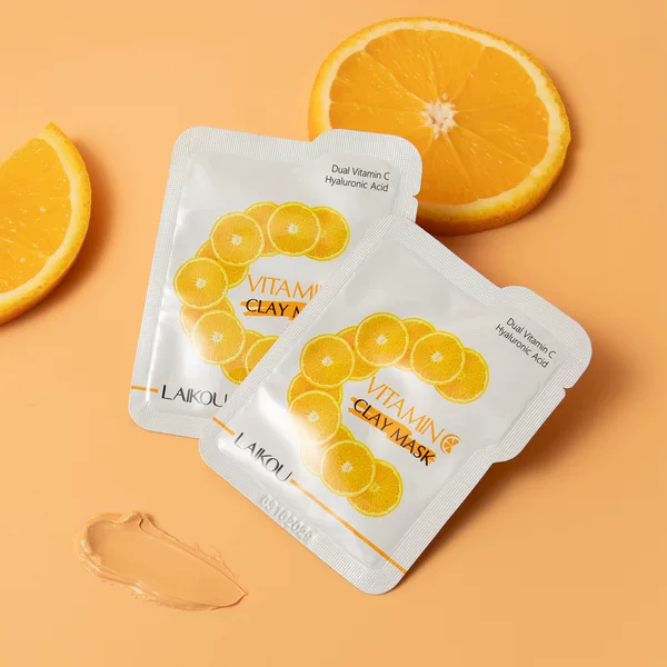 Cross-Border Spot New Product Laikou Vitamin C Mud Mask Sheet 5g Single Piece Cleansing Pores Smear Mask Export