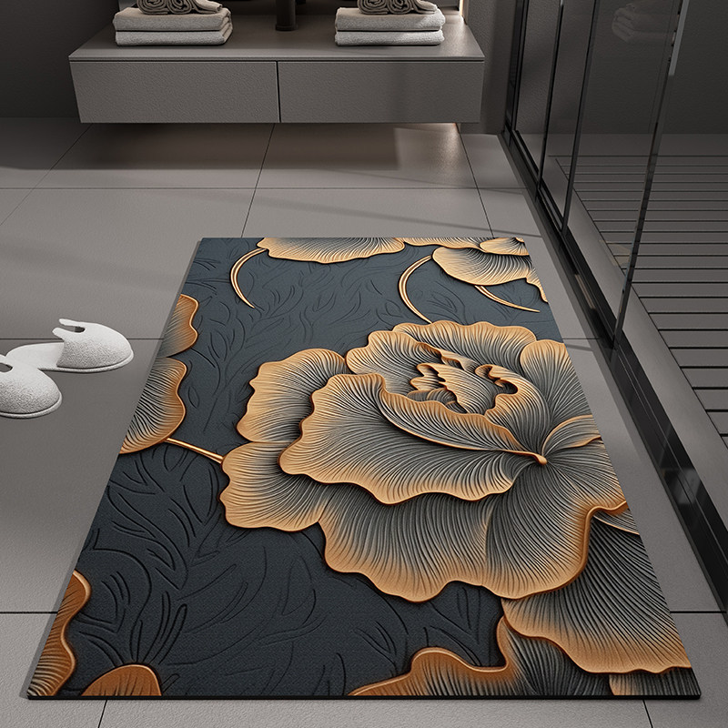 Flower-style americano transfronterizo esterilla de barro de algas esterilla de piso de baño puerta de absorción de agua esterilla de baño anti-deslizante esterilla de baño anti-sucio