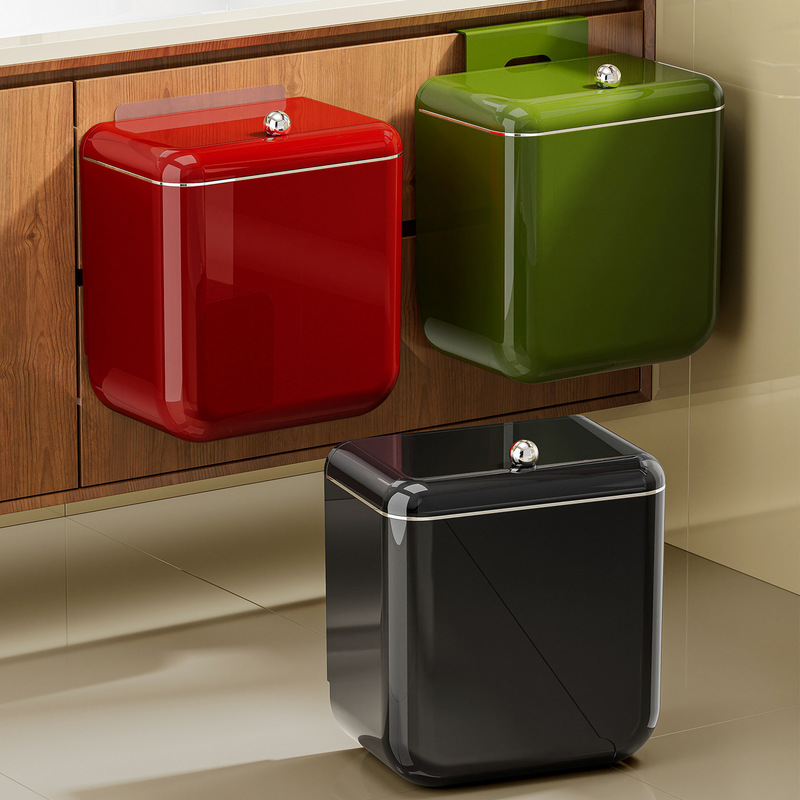 Wall-Mounted Bathroom Trash Can for Home Use, New Model with Lid, Large Capacity, Narrow Gap Special Waste Basket for Bathroom and Toilet