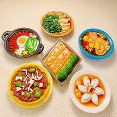 厂家直销方便面煲仔饭美食食玩冰箱贴新款diy创意盘子冰箱贴材料