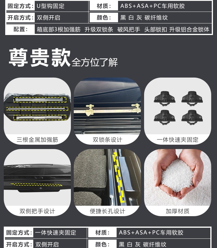 Suitable for universal roof luggage boxes for SUVs, Boyue, T-Roc, Tiguan, Aion Y, car travel luggage racks, off-road fixed luggage racks