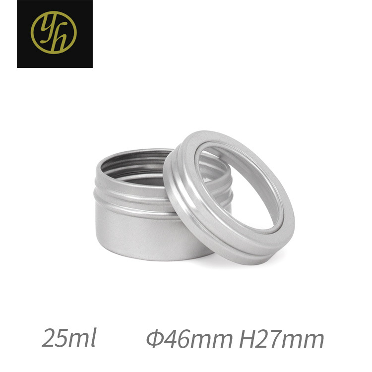 30g开窗铝盒46*27mm化妆瓶铝罐唇蜜罐小样铝盒展示金属盒样品盒