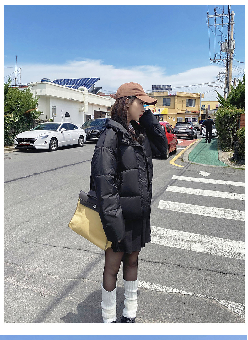 Katoenen jack dames korte 2023 winter nieuwe stijl kleine staande kraag donsjack verdikte katoenen damesjack_voghion.com