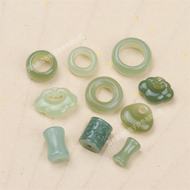 Оптовая продажа натуральный Hutian Jade Ping An Lock Runing Ring Punching Ring отверстие