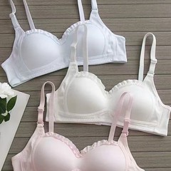 高校生薄手下着女性発育期かわいい小さな胸プッシュアップ大きな胸小さく見えるレース学生ガールブラジャー