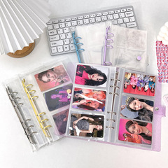 ins Korean transparent glitter cover A6 sticker album loose-leaf interstitial Guka sticker snap storage album