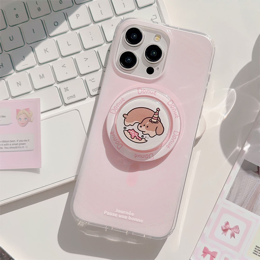 Magnetic Protective Phone Case For IPhone 17 16 15 14 13 12 11 Pro Promax Plus Double Sweetened Powder Smudge 17promax Puppy Holder 15 Soft 16_voghion.com