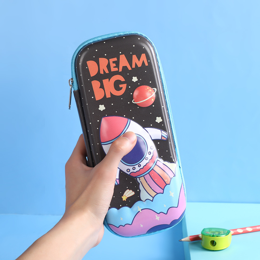 Caja de papelería de dibujos animados, niños lindos, estudiantes, niños y niñas, bolsa de papelería, caja de lápices de gran capacidad, bolsa de lápices tridimensional al por mayor