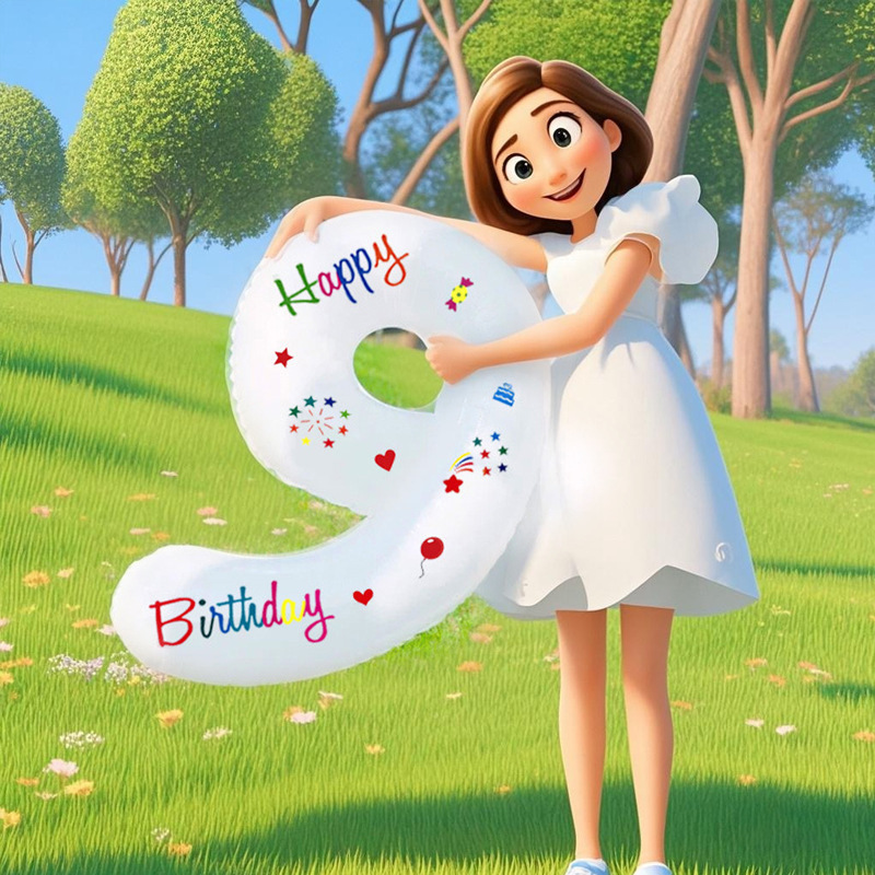 Cumpleaños de los niños decoración de globo bebé aniversario de fotos accesorios digitales 0 - 9 papel de aluminio globo escenario de fondo