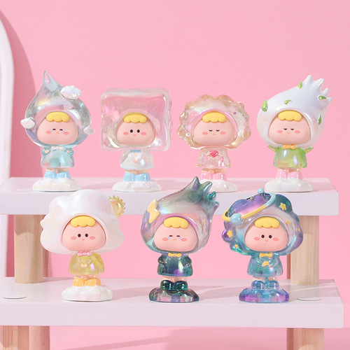 Weather Elf Blind Box Resin Crafts Ornaments Home Accessories Cartoon Electroplated Dolls Lucky Gifts